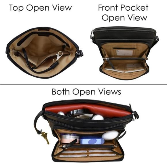 Genuine Leather Crossbody Bags for Women - Premium RFID Blocking - Picture 6 of 7